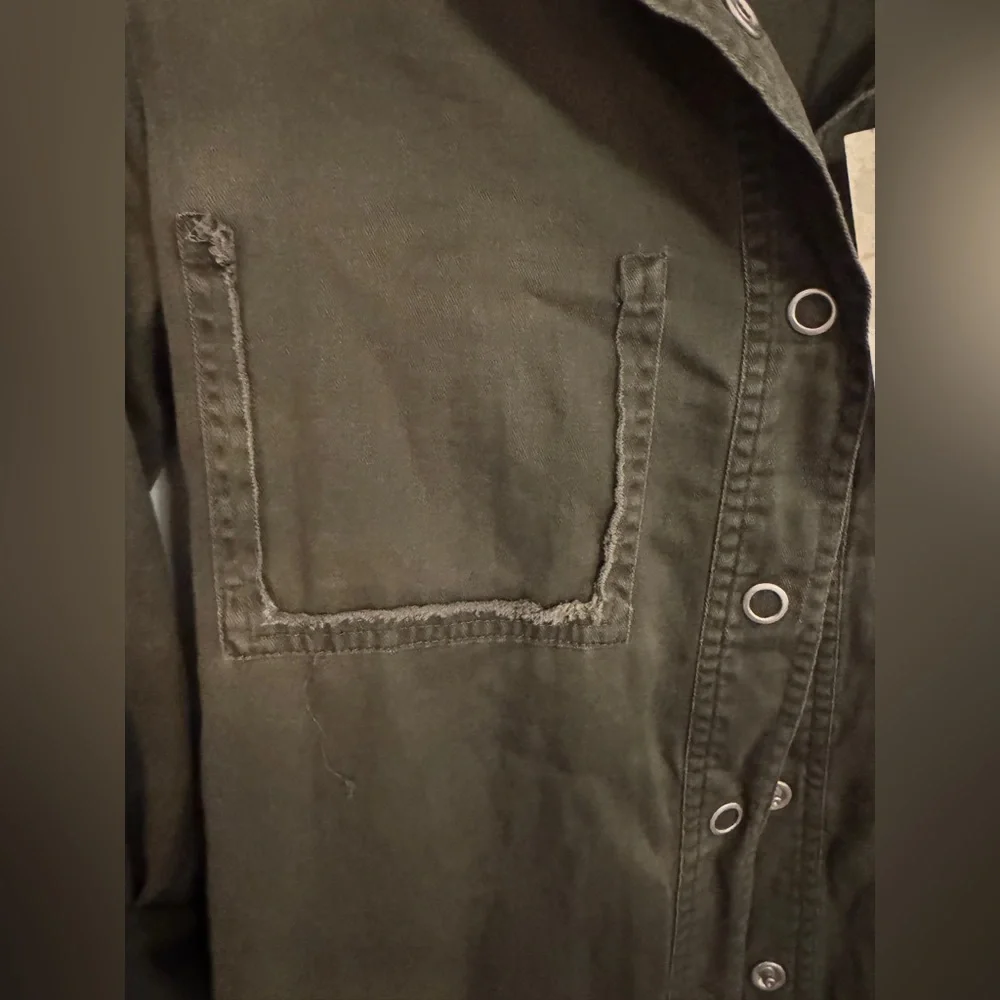 Gimmick BKE Olive Eclectic, Moto ART Shirt Jacket with sheer back Buckle size sm